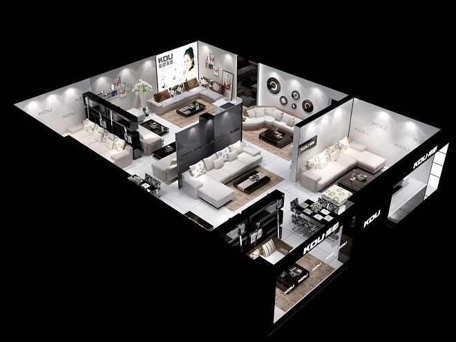 庫(kù)都家具展廳方案 私房空間設(shè)計(jì)工作室的裝修設(shè)計(jì)杰作